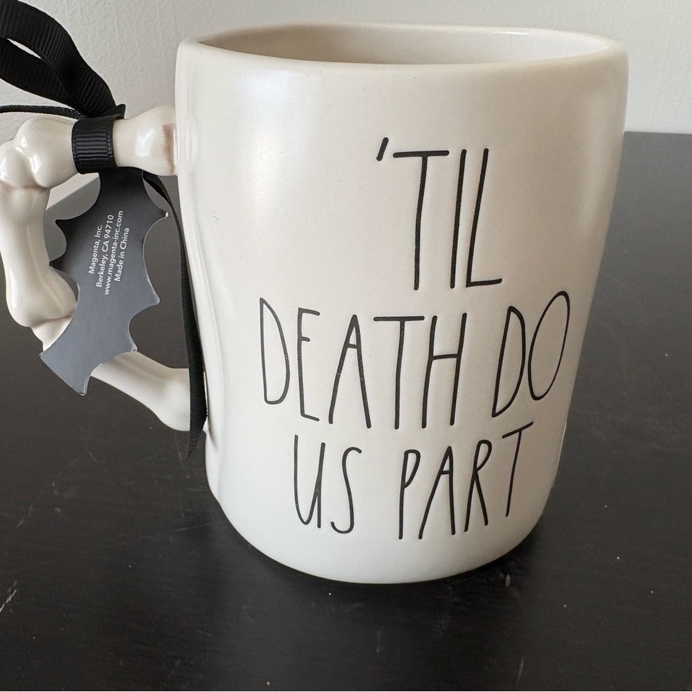 New Rae Dunn Halloween ‘TIL DEATH DO US PART Double Sided Mug